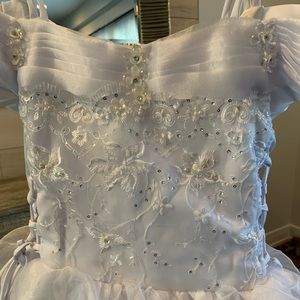 Girls White Party Dress